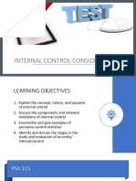 Internal Control Considerations