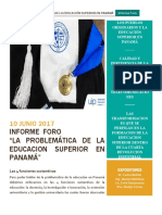 Informe Foro Problematicas de Educación Superior