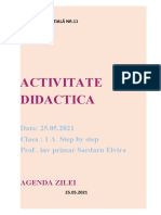 ACTIVITATE DIDACTICA - Step by Step Clasa 1