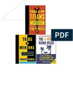 Timothy Ferriss 3 Books Collection Set (Tools of Titans, Tribe of Mentors, The 4-Hour Work Week) - Timothy Ferriss