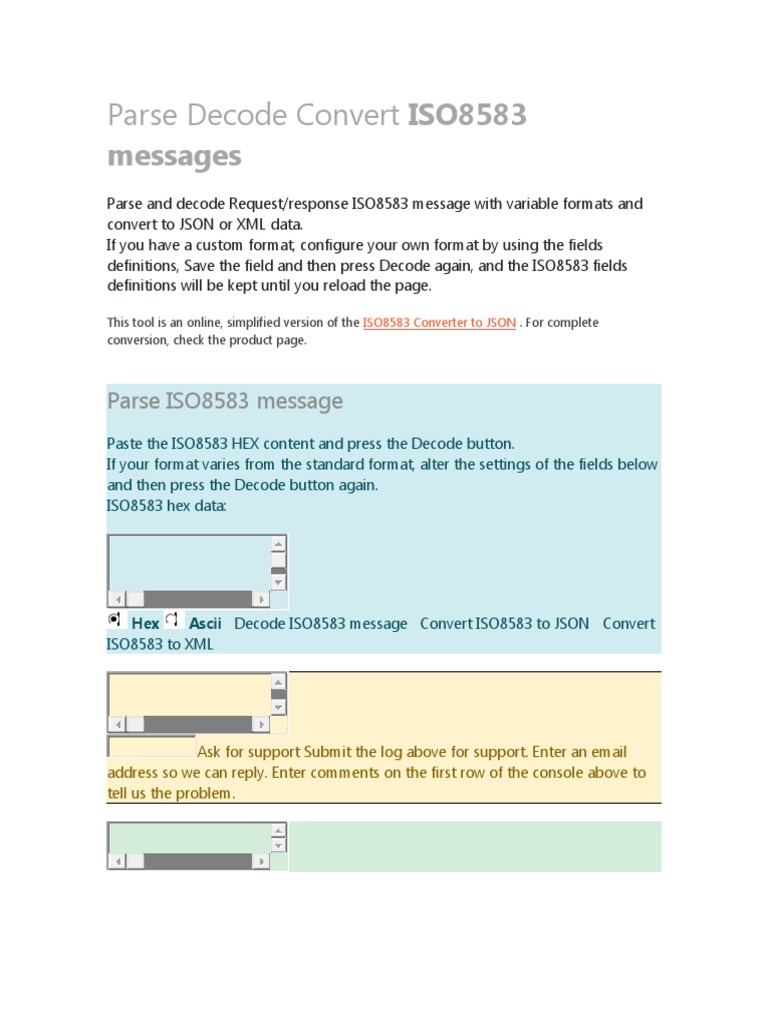 ISO8583 Message Parser and Converter | PDF | Floppy Disk | Json