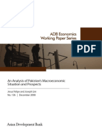 ADB Economics Working Paper Series: An Analysis of Pakistan's Macroeconomic Situation and Prospects