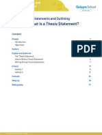 Lesson 1: What Is A Thesis Statement?: Unit 2: Thesis Statements and Outlining