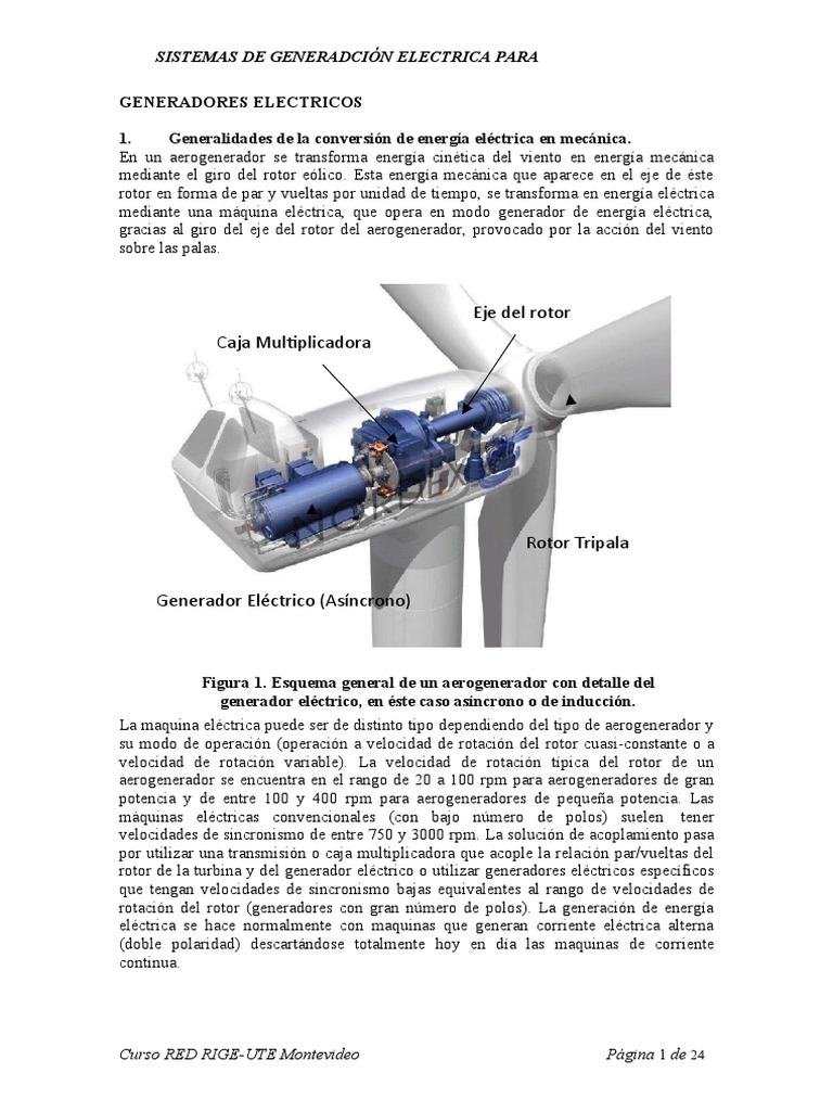 Eje Del Rotor Caja Multiplicadora | PDF | Turbina eólica | Generador ...