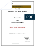 (Cap. 212) Company Limited by Shares: The Companies Act