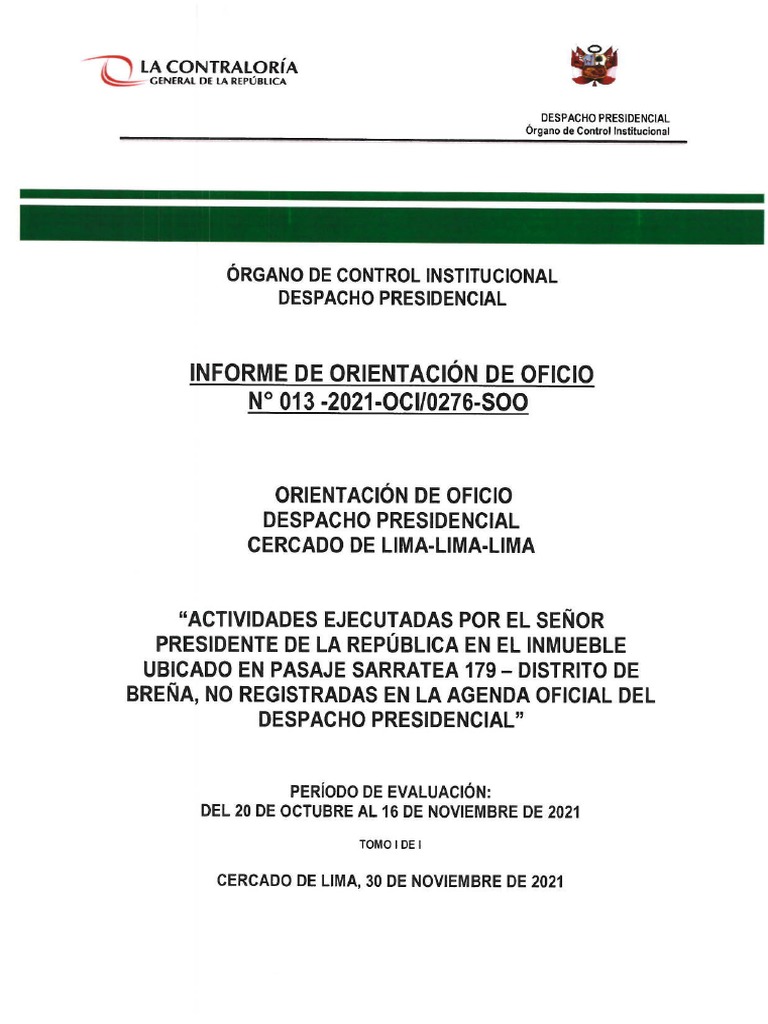 Informe de Control Simultáneo OCI | PDF | Gobierno