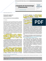 Intoxicación Aguda Por Anestesicos Locales