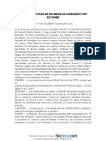 Acta Constitutiva de Sociedad en Comandita Por Acciones