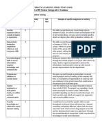 University Learning Objectives Worksheet Grid