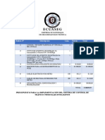 Presupuestro Proyecto de Semaforizacion Inteligente