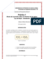 Práctica de Laboratorio. Efecto de La Presión Sobre El Volumen de Los Gases. Ley de Boyle - Simulación