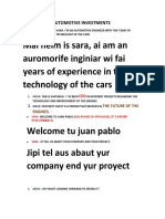 Mai Neim Is Sara, Ai Am An Auromorife Inginiar Wi Fai Years of Experience in The Technology of The Cars
