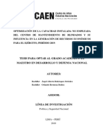 Optimización de La Capacidad Instalada