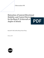 Extraction of Lateral-Directional Stability and Control Derivatives for the Basic F-18 Aircraft at High  Angles of Attack