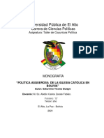Monografia Politica Asquerosa Iglesia Catolica Universidad Pública de El Alto 2021