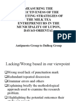 Measuring The Effectiveness of The Marketing Strategies of The Milk Tea Entrepreneurs in The Municipality of Lupon, Davao Oriental