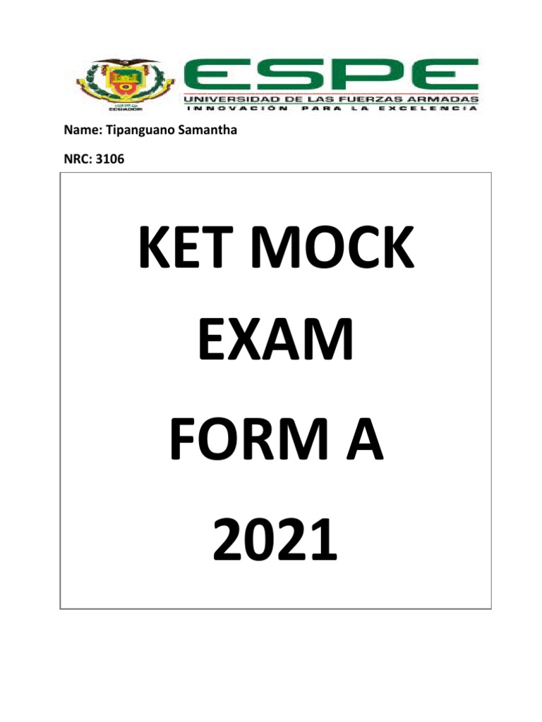 KET Mock Exam Guide | PDF
