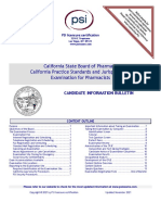 California State Board of Pharmacy California Practice Standards and Jurisprudence Examination For Pharmacists