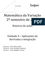 Aplicações de derivadas e integração em Matemática da Variação