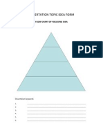 Dissertation Topic Idea Form: Flow Chart of Focusing Idea