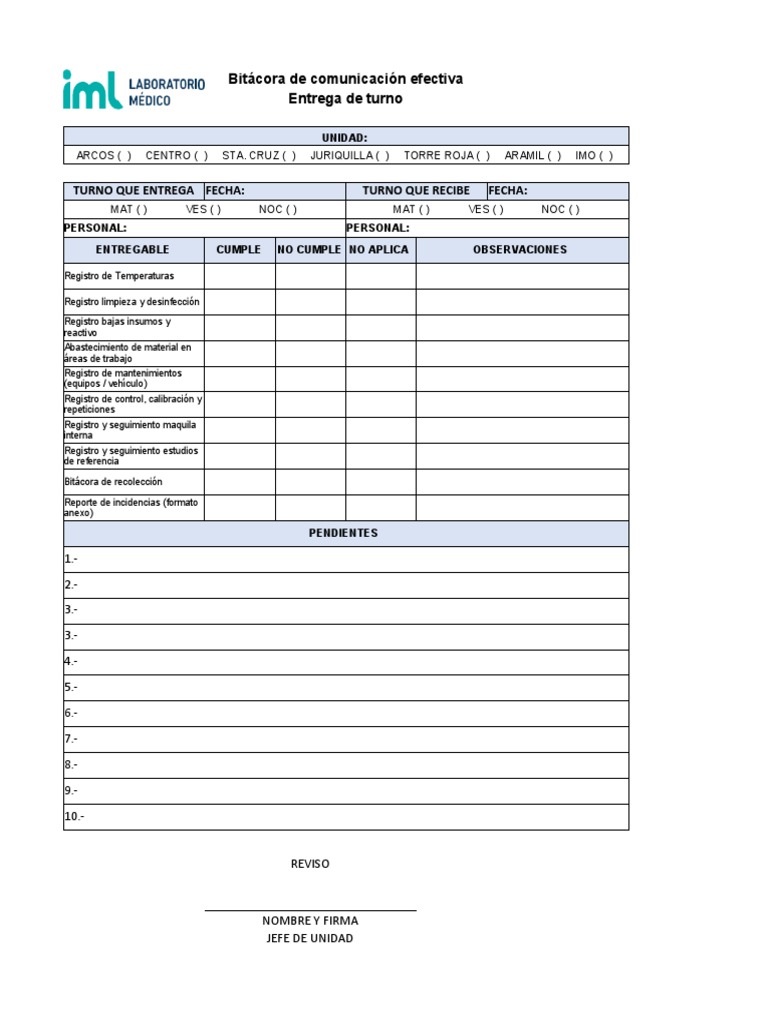 Entrega de Turno PDF