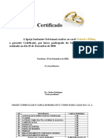 Certificado de Encontro de Casais da Igreja Getsêmani