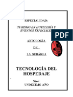 Antología de Tecnología Del Hospedaje 11º