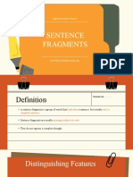 Sentence Fragments: English For Academic Purposes