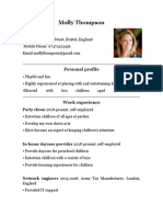 Molly Thompson's CV Activity