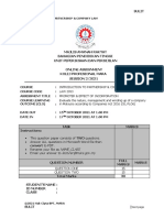 LAW 2053 Introduction To Partnership & Company Law SESSION 2/2021