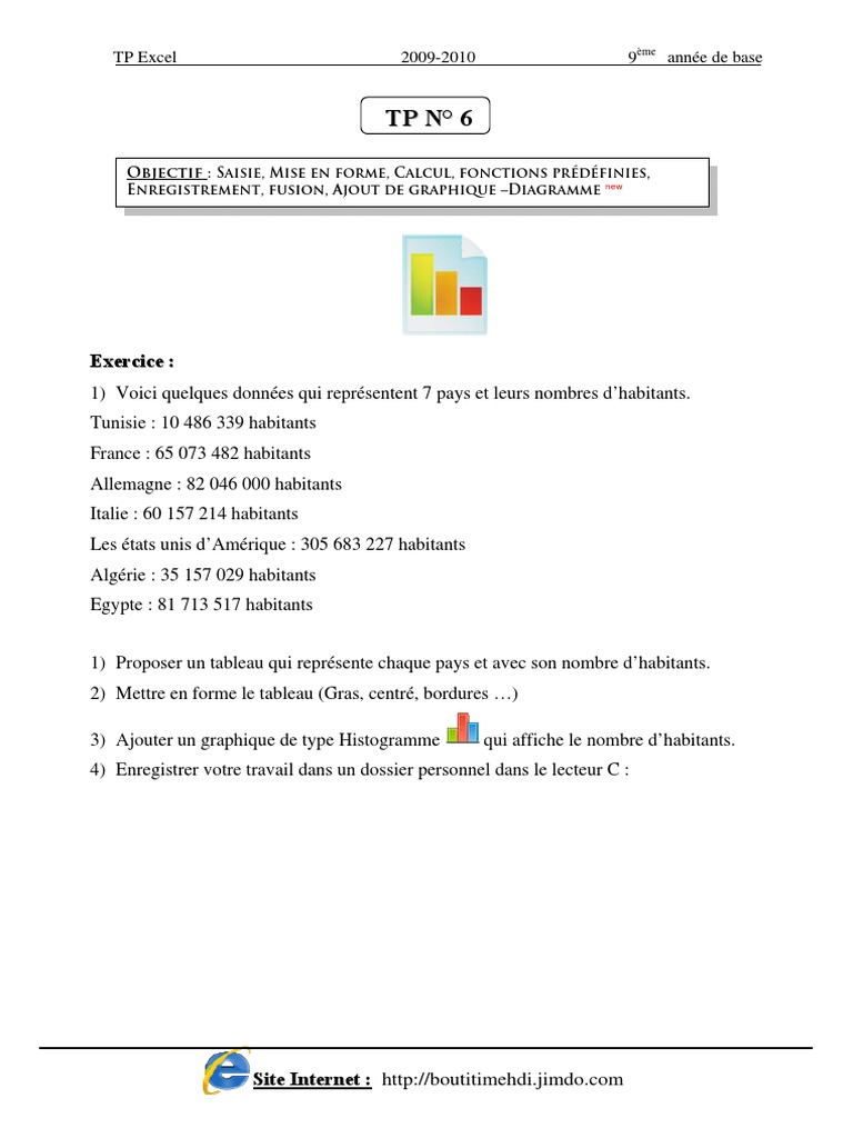 TP Excel : Activités et Graphiques | PDF