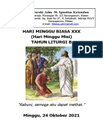 HARI MINGGU BIASA XXX - 24 Okt 2021