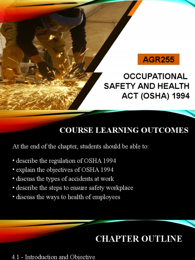 Objectives of OSHA 1994 in Malaysia | PDF | Occupational Safety And ...