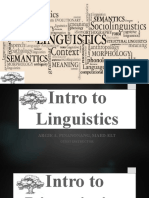 Intro To Linguistics: Argie A. Pinanonang, Maed-Elt