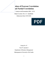 Application of Pearson Correlation and Partial Correlation