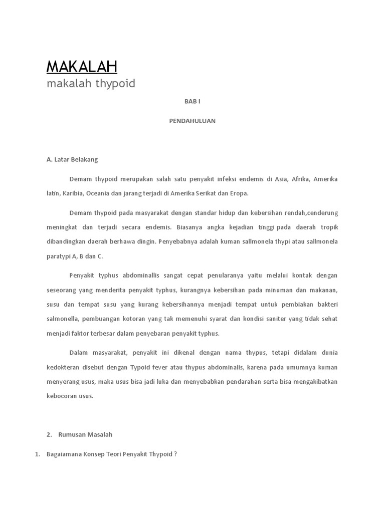 Konsep Dan Asuhan Thypoid Fever Pdf
