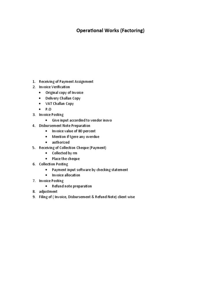 Operational Works (Factoring) | PDF | Business