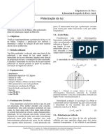 Polarização da Luz: Experimentos para Verificar a Lei de Malus e Ângulo de Brewster