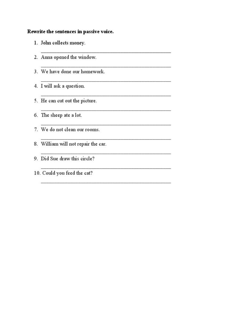 Passive Voice Sentence Transformation | PDF