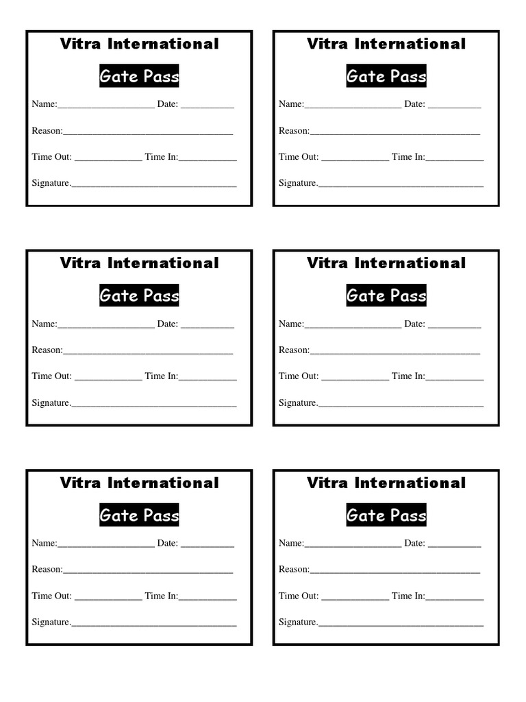 Gate Pass PDF