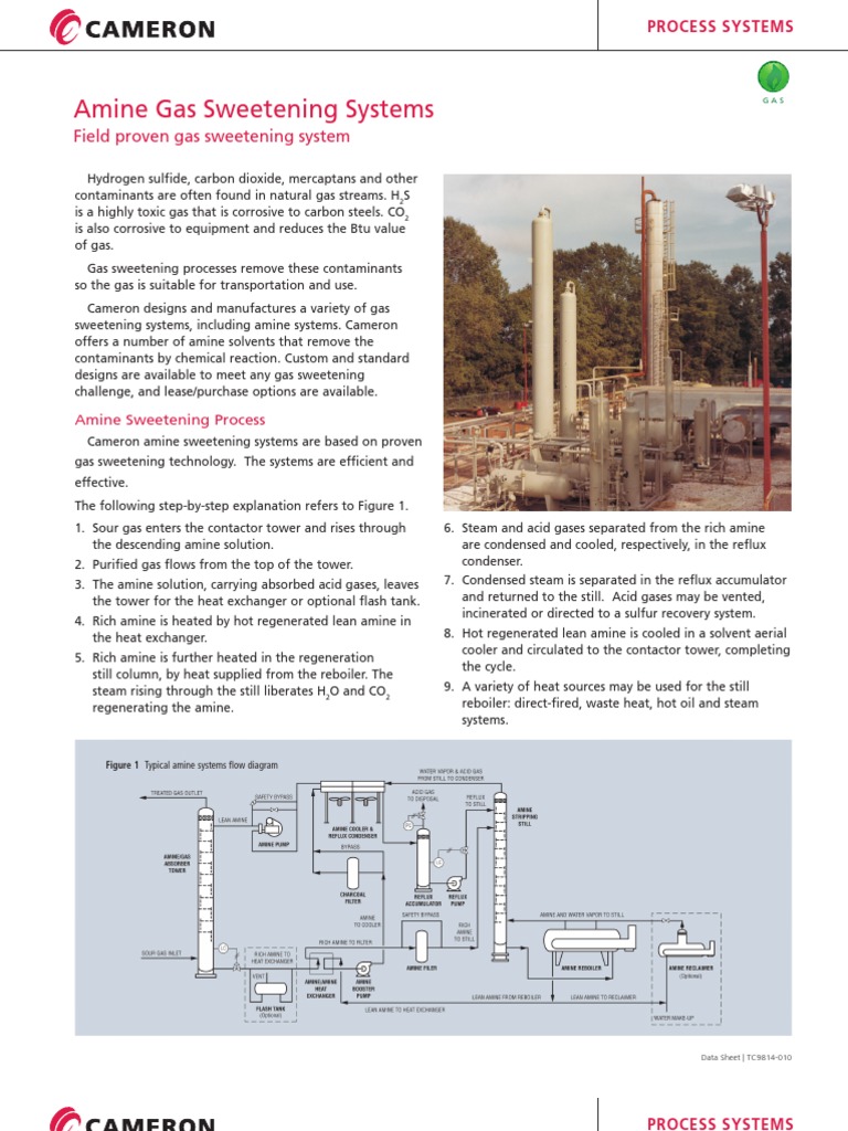 Amine Gas Sweetening | PDF | Natural Gas | Energy Technology