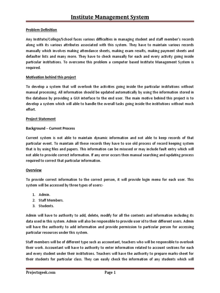 Computer Institute Management System Abstract | PDF | User (Computing ...