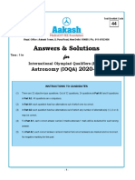 Answers & Solutions: Astronomy (IOQA)