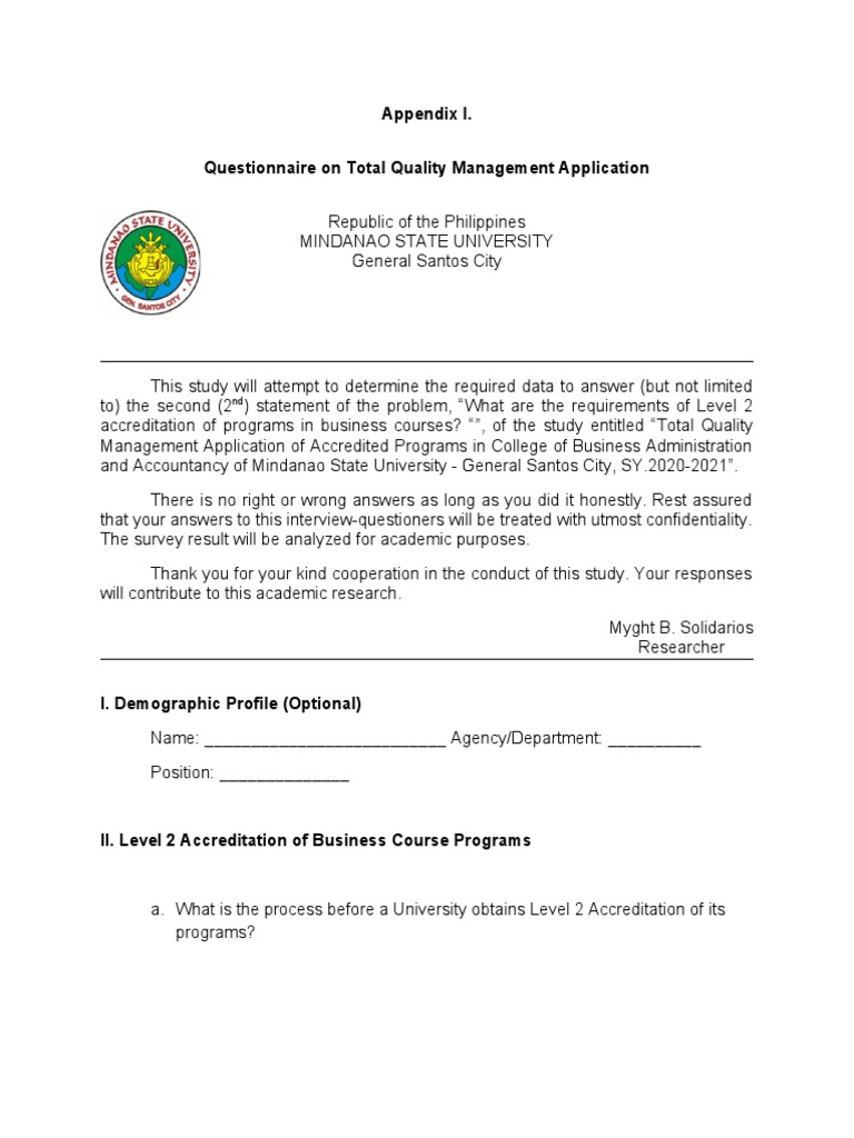 Level 2 Accreditation Questionnaire | PDF | Finance & Money Management