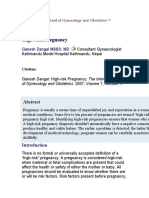High-Risk Pregnancy: The Internet Journal of Gynecology and Obstetrics