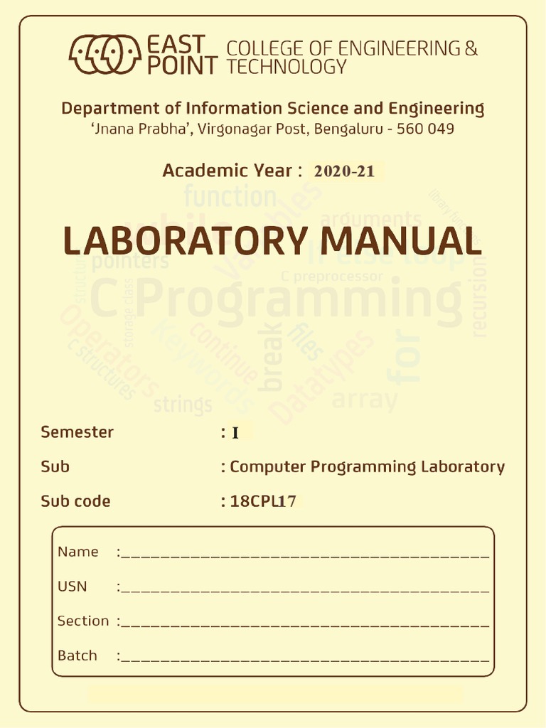 Computer Programming Lab Manual 2020-21 | PDF | Computer Data Storage ...
