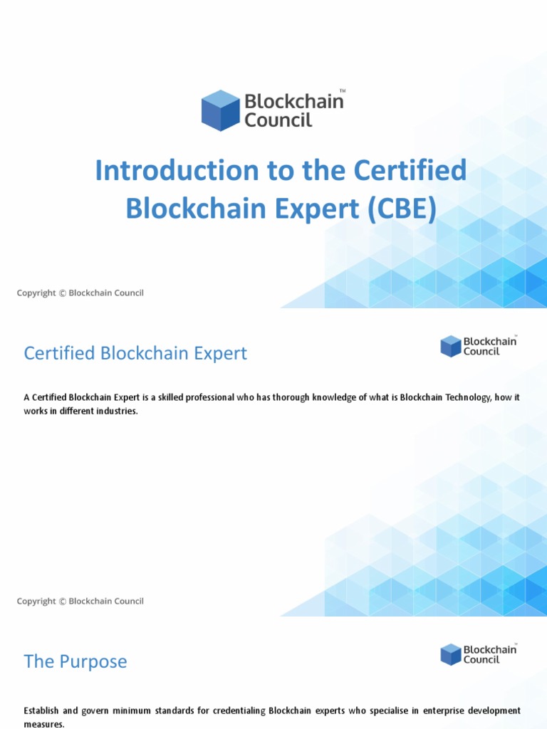Certified Blockchain Expert PDF Bitcoin Cryptocurrency