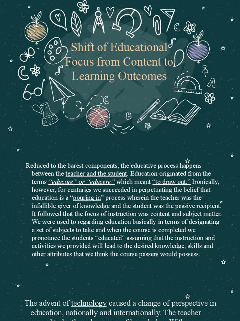 Shift of Educational Focus From Content To Learning Outcomes | PDF ...