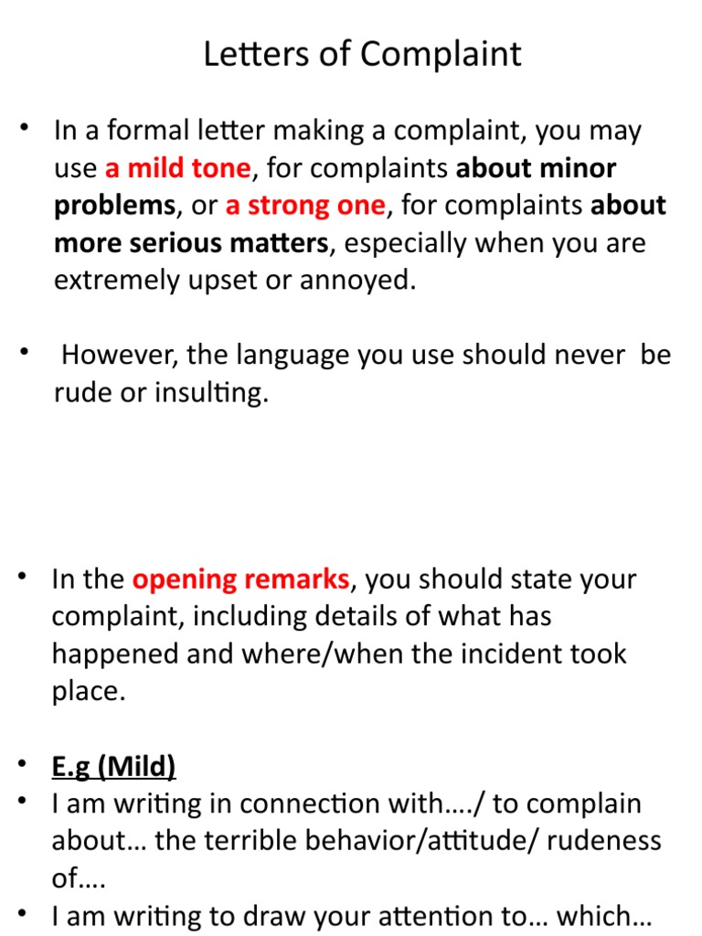 Writing Effective Complaint Letters | PDF