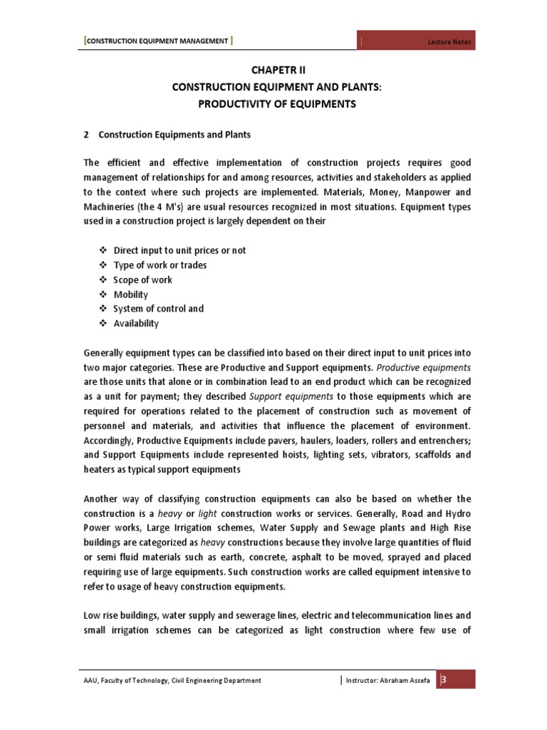 Construction Equipment Management Overview | PDF | Loader (Equipment ...